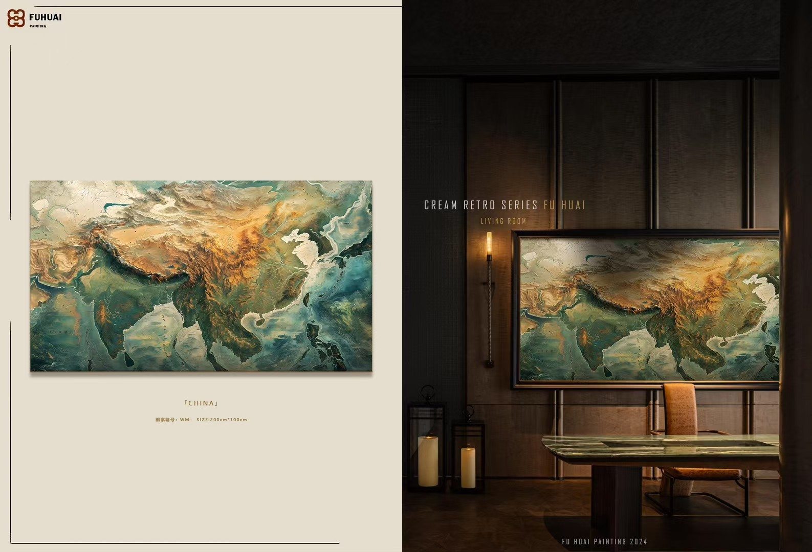 Illuminated dark luxury wall art scene